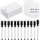 Laumoi 24 Packs Pocket Sized Erasable Notepad Badge Accessory 12 Mini Whiteboard Clipboard Hangs with Badge Mini Whiteboard Small Dry Erase Board with 12 Pieces Dry Erase Marker for OfficeBlack