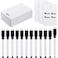 Laumoi 24 Packs Pocket Sized Erasable Notepad Badge Accessory 12 Mini Whiteboard Clipboard Hangs with Badge Mini Whiteboard Small Dry Erase Board with 12 Pieces Dry Erase Marker for OfficeBlack
