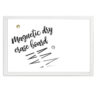 Loddie Doddie Magnetic Dry Erase Board 24 x 36 in White Frame WallMount Whiteboard for Office Home StainResistant Magnetic Whiteboard for Wall Builtin Tray on Marker Board