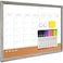 ABERLLS Monthly Whiteboard Calendar Corkboard for Wall Magnetic 17x13 Dry Erase Board with Gray Wood Framed 2in1 White Board Cork Board Combo Calendar Bulletin Board for Kitchen Planner Memo Office