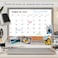 ABERLLS Monthly Whiteboard Calendar Corkboard for Wall Magnetic 17x13 Dry Erase Board with Gray Wood Framed 2in1 White Board Cork Board Combo Calendar Bulletin Board for Kitchen Planner Memo Office