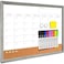 ABERLLS Monthly Whiteboard Calendar Corkboard for Wall Magnetic 17x13 Dry Erase Board with Gray Wood Framed 2in1 White Board Cork Board Combo Calendar Bulletin Board for Kitchen Planner Memo Office