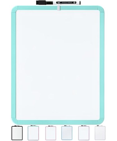 Mr. Pen Mr Pen Dry Erase Board 14 x 11 with a Black Dry Erase Marker Mint Green Frame Small Mini White Board for Students Fridge Wall Locker Includes Double Sided Tapes