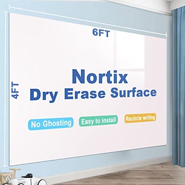 Nortix White Board Paper for Wall Whiteboard Contact Paper Dry Erase Peel and Stick Wallpaper StainProof Dry Erase Wall Decal 1 Piece 4x6ft