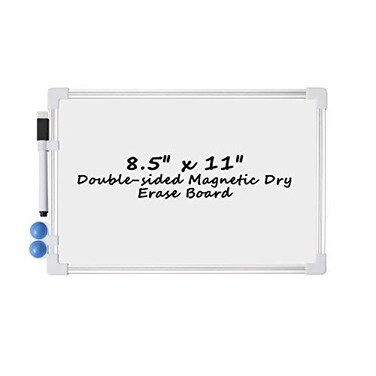 LEVENUSTAR Small Dry Erase Whiteboard 85 x 11 Double Sided Aluminum Frame Magnetic White Board Handheld Whiteboard with Marker and Magnets Mini White Board for School Home Office