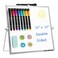 TSJ OFFICE Small White Board 12 X 12 Inches Small Magnetic Dry Erase Board with Hooks for Wall Desktop Whiteboard Stand 360 Degrees Revolving Double Sided for Office Home School Silver