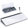 Varhomax Glass Desk Whiteboard with Storage Desktop Organizer todo List Memo Notepad Dry Erase White Board for Home Office and School Supplies Gray