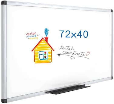 VIZ-PRO VIZPRO Dry Erase BoardMagnetic Whiteboard 72 x 40 Inches Large Wall Mounted Board for School Office and Home