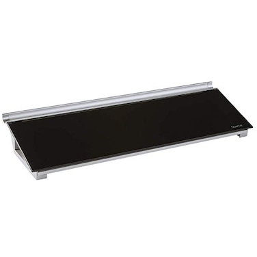 Quartet Glass Dry Erase White Board Desktop Computer Pad for Notetaking 18 x 6 Whiteboard Clean Erase Surface with Storage 1 Dry Erase Marker Black Surface GDP18B