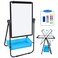 Max-officoo Dry Erase Board with Stand Double Sided 28x20 Portable Writing Whiteboards Height Adjustable 360 Rotating U Stand Magnetic Whiteboard for Home School Restaurant Presentation