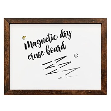 Loddie Doddie Magnetic Whiteboard 18 x 24 in Rustic Frame Magnetic Dry Erase Board for Wall Magnet Board for Wall Memo Center