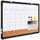 ABERLLS Monthly Calendar Whiteboard for Wall 24x18 Inches Dry Erase Board with Cork Board Combo Magnetic White Board DoubleSided Hanging Portable Board for Office School Home Kitchen Planner Black