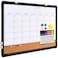 ABERLLS Monthly Calendar Whiteboard for Wall 24x18 Inches Dry Erase Board with Cork Board Combo Magnetic White Board DoubleSided Hanging Portable Board for Office School Home Kitchen Planner Black