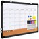 ABERLLS Monthly Calendar Whiteboard for Wall 24x18 Inches Dry Erase Board with Cork Board Combo Magnetic White Board DoubleSided Hanging Portable Board for Office School Home Kitchen Planner Black