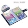 boshiho Leather Credit Card Holder Business ID Card Case Book Style 90 Count Name Card Holder Book Blue