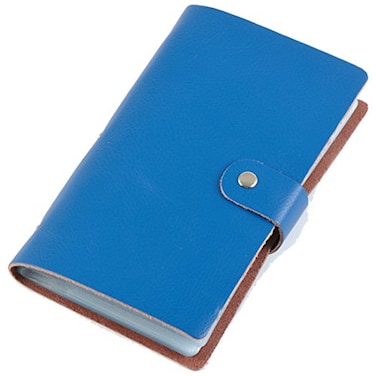 boshiho Leather Credit Card Holder Business ID Card Case Book Style 90 Count Name Card Holder Book Blue