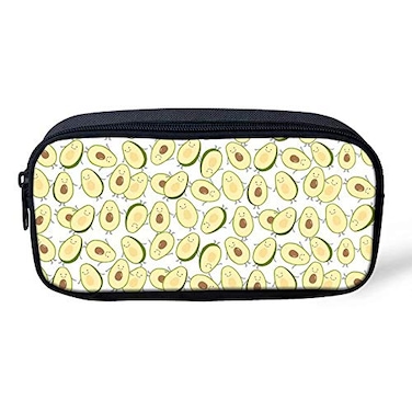 Beauty Collector Portable Student Kids Pencil Case Avocado Print Pen Bag for Boys Durable Stationery Pouch