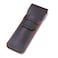 Borsgye Pens Pouch Leather Pen Protective Sleeve Cover Crazy Horse Leather Handmade Fountain Multi Pen Case Holder Dark Brown Small