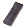 Borsgye Pens Pouch Leather Pen Protective Sleeve Cover Crazy Horse Leather Handmade Fountain Multi Pen Case Holder Dark Brown Small