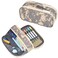 ECHSRT Tactical Pencil Case for Boy Extra Large Capacity Camo Pencil Pouch for Men Adults 3 Compartment Zipper Pen Case Small Tool Bag Organizer for School Office Travel Camo Grey