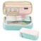 EHOPE Big Capacity Pencil Pen Case Office Large Storage High Capacity Bag Pouch Holder Box Organizerfor Office Travel Holder BoxCyan
