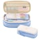 EHOPE Big Capacity Pencil Pen Case Office Large Storage High Capacity Bag Pouch Holder Box Organizerfor Office Travel Holder BoxLight Blue