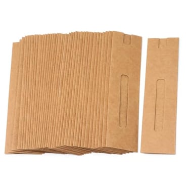 Honbay 40PCS Kraft Paper Single Pen Pouch Durable Pen Sleeve Protector Pencil Holder for Pen Pencil Packaging for Home Office School or Business