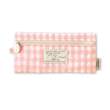 Monolike FabricCushion Pencil case Unmatched Friends Fabric Check Pencil Case Pink