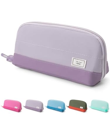 Mr. Pen Mr Pen Purple Pencil Case with 6 Compartments and Zipper Closure Unisex Casual Pencil Pouch with Shoulder Strap