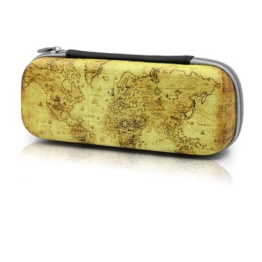 WtallasiSei Retro Map Pencil Case Zip Pencil Box Multi Pouch Holder Desk Organizer For Boys Girls School Office