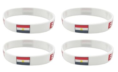 LLBFHH 4 Pcs Egypt Egyptians Country Flag Rubber Bracelets National Flag Silicone Bracelet Rubber Wristbands Patriotic Decorations Gift