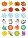 Peachy Keen Crafts 96 Pack Spring Fall Winter Bulletin Board Classroom Decorations Laminated On Both Sides