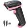 Tera Barcode Scanner Wireless Versatile 2in1 24Ghz WirelessUSB 20 Wired with Battery Level Indicator 328 Feet Transmission Distance Rechargeable 1D Laser Bar Code Reader Handheld 5100 Pink