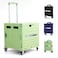 dotewe Folding Utility Cart Portable Rolling Crate Handcart Foldable Shopping Trolley Collapsible with Lid on Wheels for Grocery Garden Office Storage Teacher Tool Green