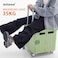 dotewe Folding Utility Cart Portable Rolling Crate Handcart Foldable Shopping Trolley Collapsible with Lid on Wheels for Grocery Garden Office Storage Teacher Tool Green