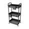 REBECAT 3 Tier Rolling Utility Cart with Handle Utility Cart Made of Multifunctional Storage Organizer Tool for KitchenBathroomLiving RoomOfficeBlack