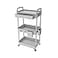 REBECAT 3 Tier Rolling Utility Cart with Drawer Utility Cart Made of Multifunctional Storage Organizer Tool for KitchenBathroomLiving RoomOfficeGray