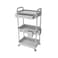 REBECAT 3 Tier Rolling Utility Cart with Drawer Utility Cart Made of Multifunctional Storage Organizer Tool for KitchenBathroomLiving RoomOfficeGray