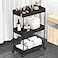 SPACELEAD 3 Tier Rolling Cart with Wheels Storage Craft Art Trolley Organizer Serving 3 Hanging Baskets Easy Assembly for Office BathroomLiving Room Kitchen Black