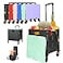 SELORSS Foldable Utility Cart Portable Rolling Crate Handcart Shopping Trolley Collapsible Tool Box with Rotate Noiseless Wheels Telescoping Handle Lid for Travel Move Storage Office School Green