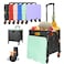 SELORSS Foldable Utility Cart Portable Rolling Crate Handcart Shopping Trolley Collapsible Tool Box with Rotate Noiseless Wheels Telescoping Handle Lid for Travel Move Storage Office School Green