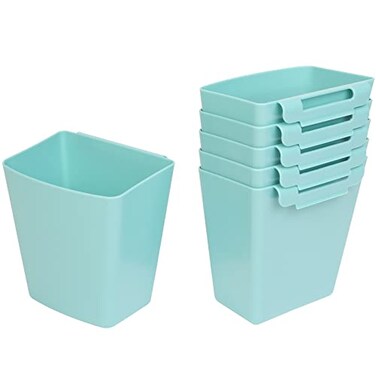 AYVANBER 6 Pack Hanging Cup Holders for Rolling Carts Teal 24in x 35in x 45in