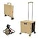 FELICON SELORSS Foldable Utility Cart Folding Portable Rolling Crate Handcart with Durable Heavy Duty Plastic Telescoping Handle Collapsible 4 Rotate Wheels for Travel Shop Move Luggage OfficeKhaki