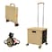 FELICON SELORSS Foldable Utility Cart Folding Portable Rolling Crate Handcart with Durable Heavy Duty Plastic Telescoping Handle Collapsible 4 Rotate Wheels for Travel Shop Move Luggage OfficeKhaki