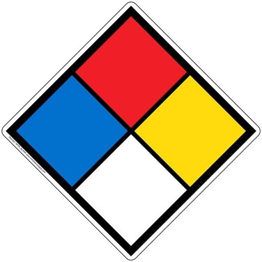 ComplianceSigns 12 inch NFPA 704 Placard Diamond All Weather Vinyl NFPA Decal Label BLANK Sticker with Adhesive Backing Customizable for any Hazard Identification Made in the USA by