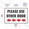Venicor 1PC Please Use Other Door Sign Left 12 x 8 Inches Aluminum Other Entrance Sign Arrow