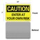 Enjoyist 2 Pack Caution Enter at Your Own Risk Laminated Safety Sign 10x 7 04 Aluminum Reflective Sign Rust Free AluminumUV Protected and Weatherproof