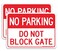 Faittoo 2 pack No Parking Do Not Block Gate Sign 10 x 7 Inches rectangle 040 Rust Free Aluminum UV Protected and Waterproof Weather Resistant Durable Ink Easy to Mount
