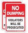 Faittoo 2 Pack No Dumping Sign Violators Will Be Prosecuted Sign 10 x 7 Rust Free 40 Aluminum UV Protected Weather Resistant Waterproof Durable InkEasy to Mount RedBlack on White