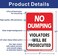 Faittoo 2 Pack No Dumping Sign Violators Will Be Prosecuted Sign 10 x 7 Rust Free 40 Aluminum UV Protected Weather Resistant Waterproof Durable InkEasy to Mount RedBlack on White